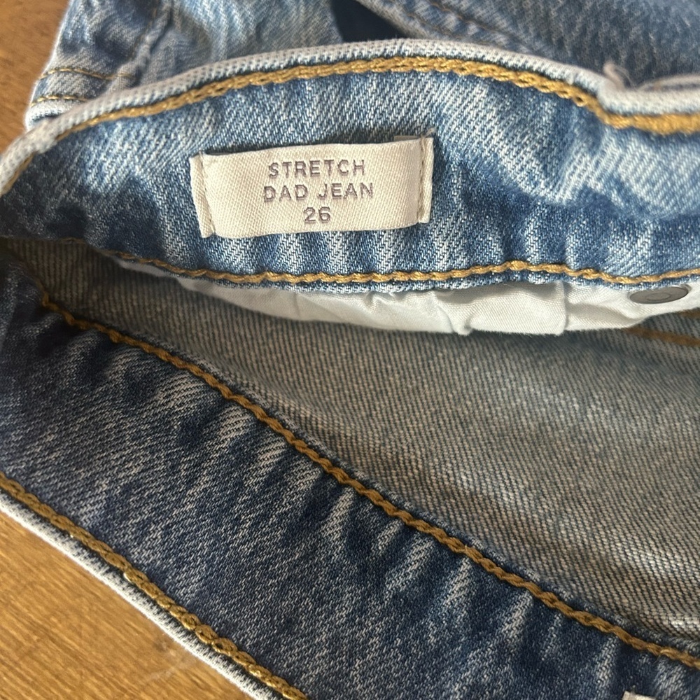 PacSun High Rise Stretch Dad Jeans 26 | Vintage Light Wash Straight Leg - Picture 7 of 12